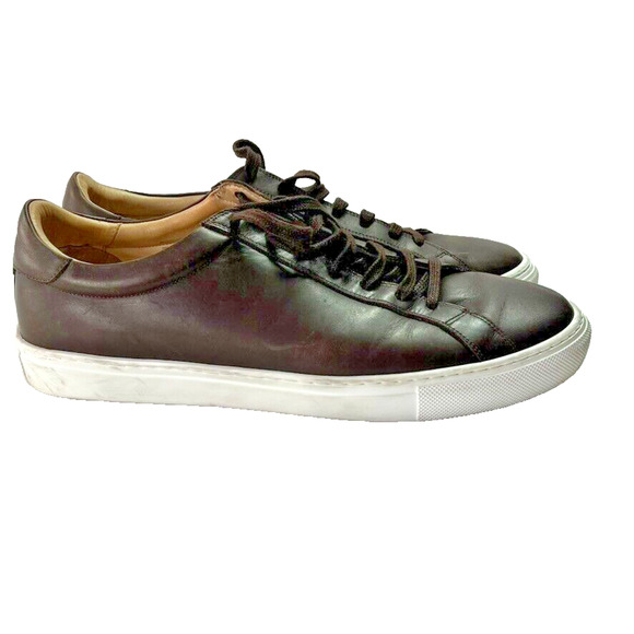 SuitSupply Sneakers Mens Size 11-12 Brown Leather Low-Top Lace Up Lined main image 8